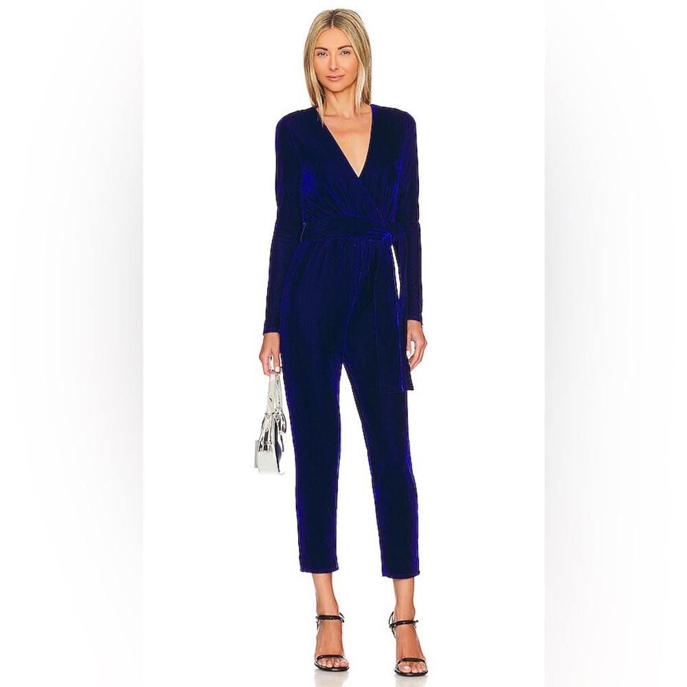 Lovers + Friends HART velvet jumpsuit in cobalt 💙